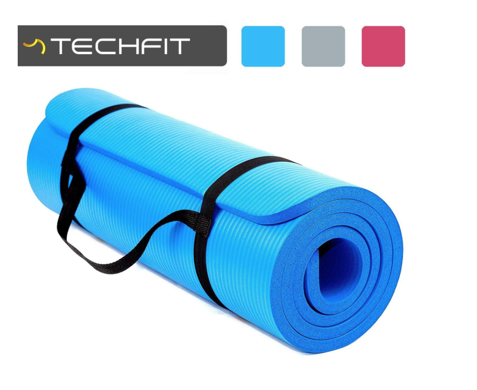 TechFit Yoga Mat Extra Thick with Carry Straps Sharon Porter Fitness